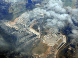 Coal Mines at the Coal & Allied Hunter Valley Operations, viewed from the airplane from Cairns