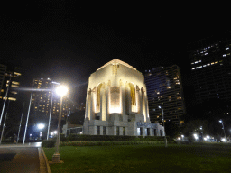 Northwest side of the ANZAC War Memorial at Hyde Park, by night