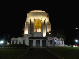 West side of the ANZAC War Memorial at Hyde Park, by night