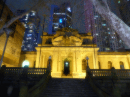 Front of the Central Court House at Liverpool Street, by night