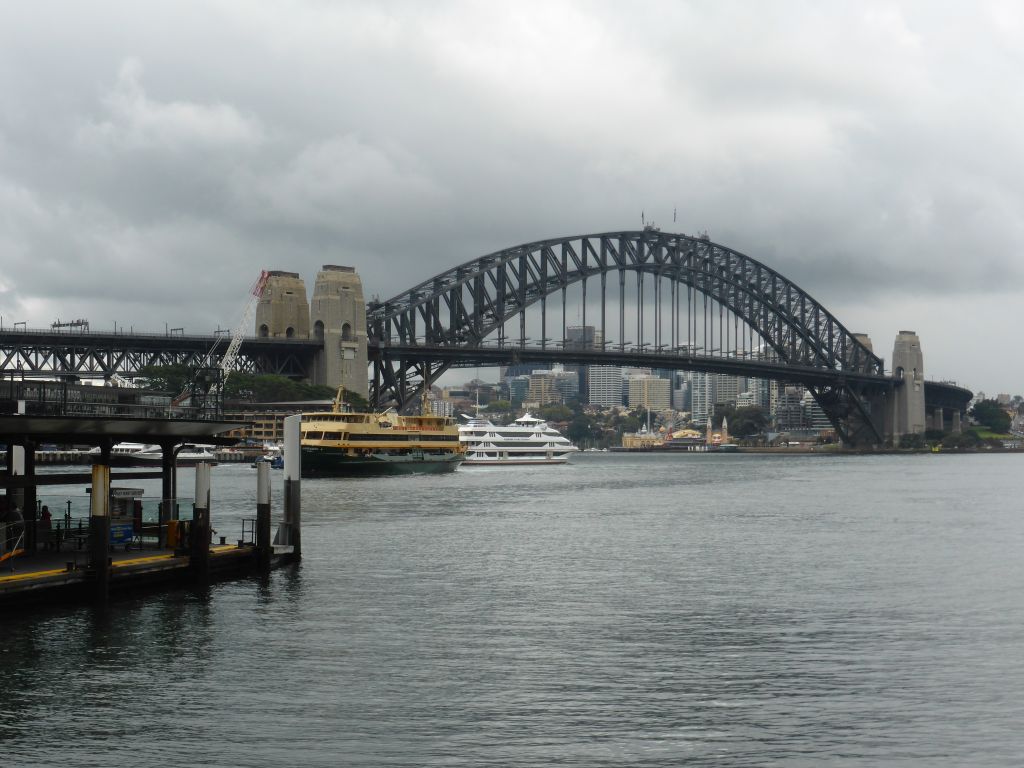 The Sydney Cove and the Sydney Harbour Bridge, viewed from the Circular Quay E street