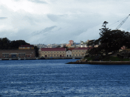 The Sydney Harbour, Mrs Macquarie`s Point at the Royal Botanic Gardens and Garden Island, viewed from the east side of the Sydney Opera House