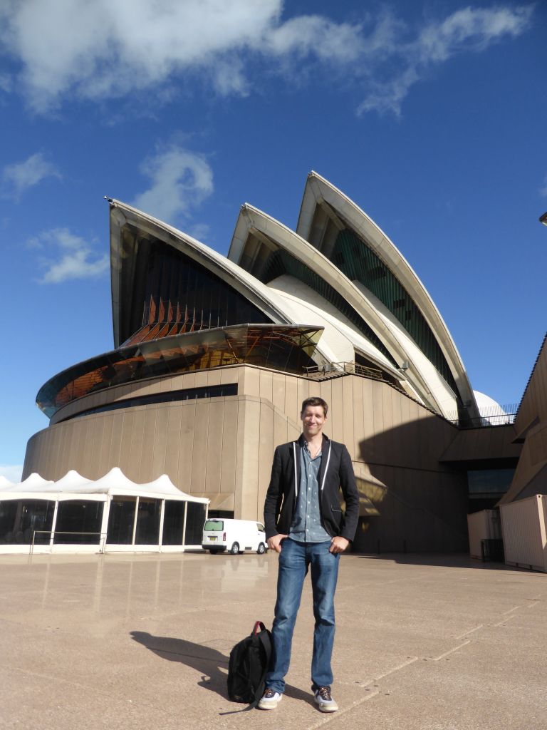 Tim with the northeast side of the Sydney Opera House