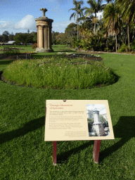 Copy of the Choragic Monument of Lysicrates at the Royal Botanic Gardens, with explanation