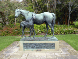 Sculpture `Mare and Foal` by Arthur Jacques Le Duc, at the Royal Botanic Gardens