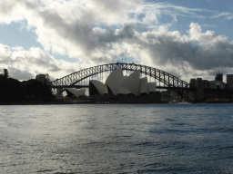 The Sydney Harbour, the Sydney Opera House and the Sydney Harbour Bridge, viewed from the central eastern part of the Royal Botanic Gardens