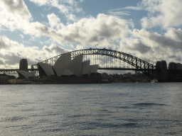 The Sydney Harbour, the Sydney Opera House and the Sydney Harbour Bridge, viewed from the central eastern part of the Royal Botanic Gardens