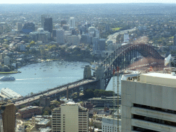 The Sydney Harbour Bridge, Lavender Bay and skyscrapers at North Sydney, viewed from the Sydney Tower