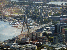 The Anzac Bridge Sydney over Johnstons Bay, viewed from the Sydney Tower