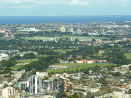 Centennial Park, the Royal Randwick Racecourse and the coastline, viewed from the Sydney Tower