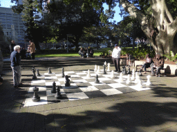 People playing giant chess at Hyde Park