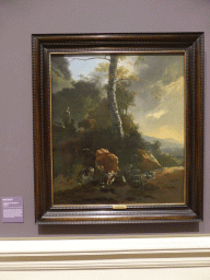 Painting `Landscape with enraged ox` by Adam Pynacker, at the Ground Floor of the Art Gallery of New South Wales, with explanation