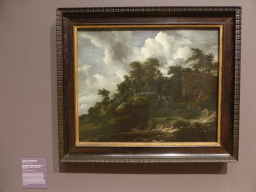 Painting `Wooded hillside with a view of Bentheim Castle` by Jacob van Ruisdael, at the Ground Floor of the Art Gallery of New South Wales, with explanation
