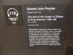 Explanation on the painting `The visit of the Queen of Sheba to King Solomon` by Edward John Poynter, at the Ground Floor of the Art Gallery of New South Wales