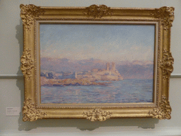 Painting `The chateau d`Antibes` by Claude Monet, at the Ground Floor of the Art Gallery of New South Wales, with explanation