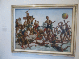 Painting `Australian Beach Pattern` by Charles Meere, at the Ground Floor of the Art Gallery of New South Wales, with explanation