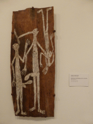 Painting on bark `Namarnde quarrelling over a woman`, at the Lower Floor 3 of the Art Gallery of New South Wales