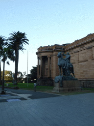 The left front of the Art Gallery of New South Wales, with an equestrian statue