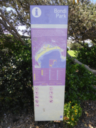 Sign with map of Bondi Park