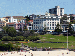 Southwest side of Bondi Beach, Bondi Park and buildings at Campbell Parade