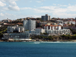 Buildings at the southwest side of Bondi Beach, with the Bondi Icebergs Club, viewed from the Brighton Boulevard viewing point