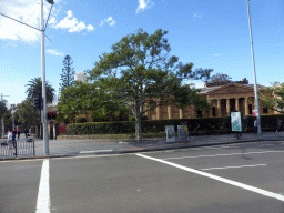 Front of the Darlinghurst Court & Gaol building at Oxford Street, viewed from the bus from Bondi Beach to the city center