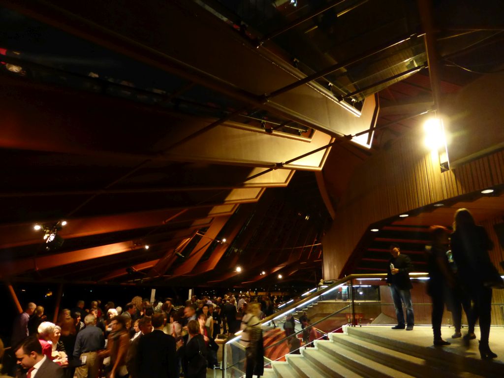 Northern Foyer of the Joan Sutherland Theatre at the Sydney Opera House, during the halftime break of the musical `The King and I` by Rodgers and Hammerstein