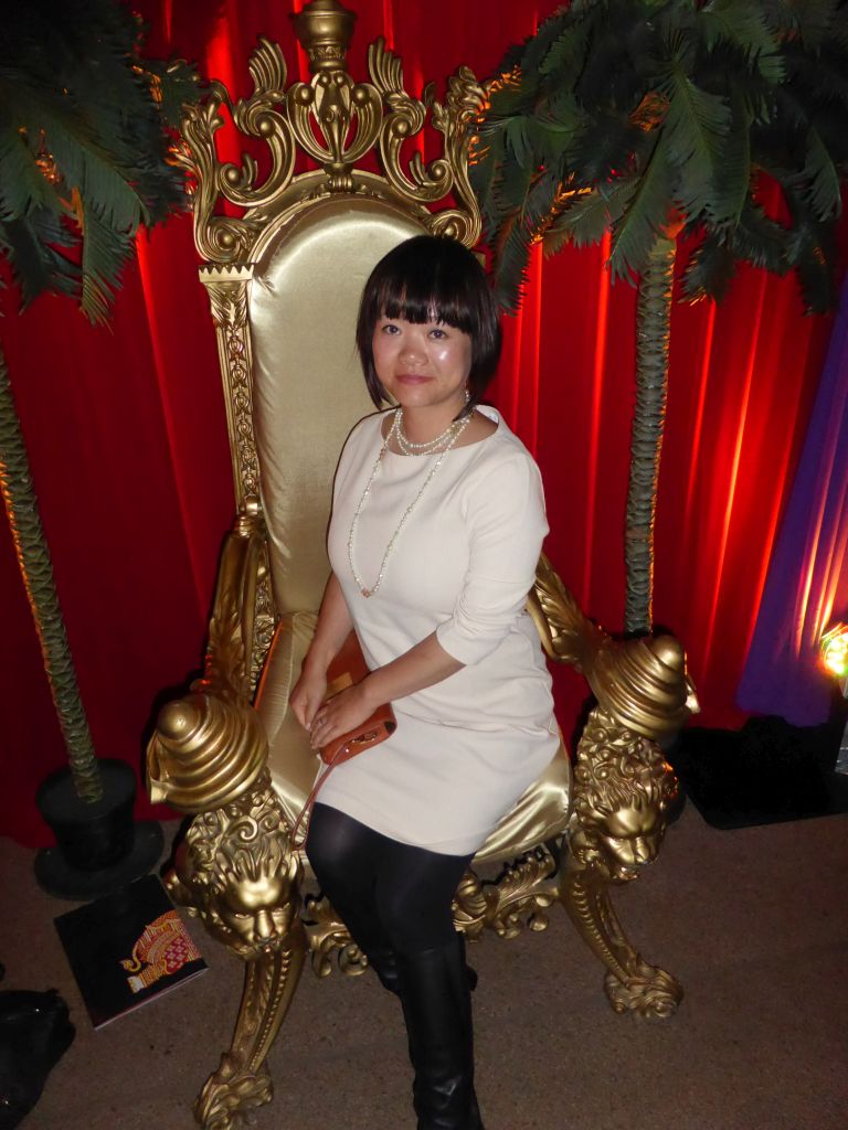 Miaomiao on a chair in the Lobby of the Joan Sutherland Theatre at the Sydney Opera House, just after the musical `The King and I` by Rodgers and Hammerstein