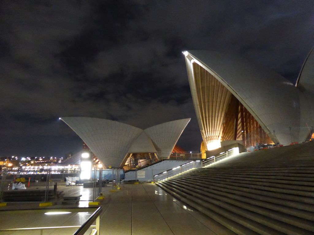 South side of the Sydney Opera House with the Bennelong Restaurant building, by night
