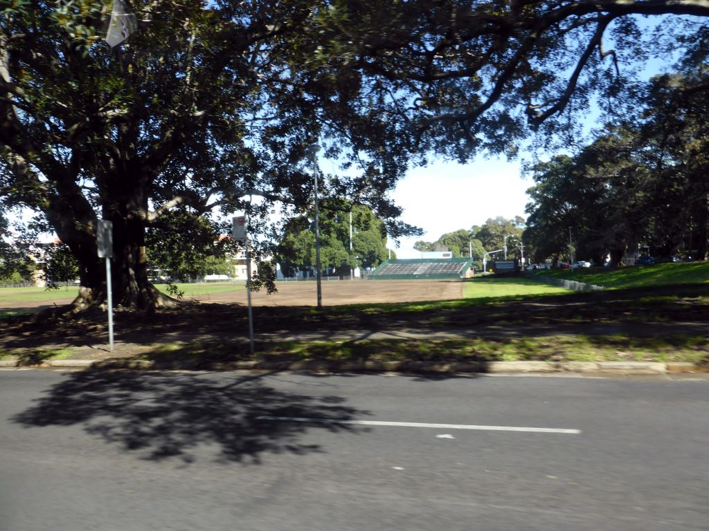 Elizabeth Street and the Waterloo Oval, viewed from the taxi from the city center to the airport