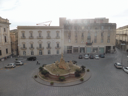 South side of the Piazza Archimede square, viewed from my room in the Archimede Bed and Breakfast
