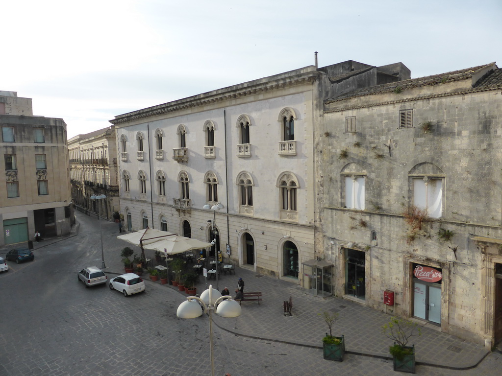 The Piazza Archimede square, viewed from my room in the Archimede Bed and Breakfast