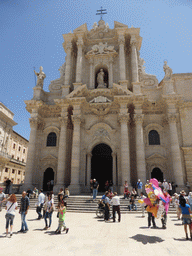 Front of the Duomo di Siracusa cathedral at the Piazza Duomo square