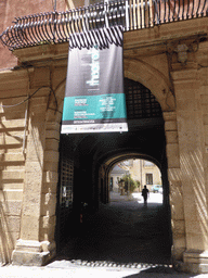 Entrance gate to the Palazzo Borgia del Casale palace at the Via Pompeo Picherali street