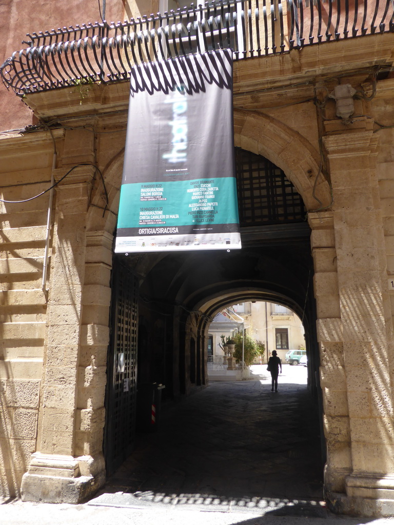 Entrance gate to the Palazzo Borgia del Casale palace at the Via Pompeo Picherali street