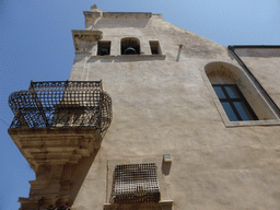 West side of the Chiesa di Santa Lucia alla Badia church, viewed from the balcony of the Palazzo Borgia del Casale palace