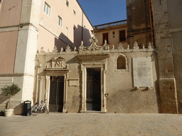 Doors at the northeast side of the Duomo di Siracusa cathedral at the Piazza Minerva square