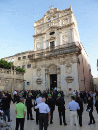 The Piazza Duomo square with the Chiesa di Santa Lucia alla Badia church during the feast of St. Lucy