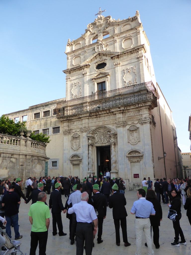 The Piazza Duomo square with the Chiesa di Santa Lucia alla Badia church during the feast of St. Lucy