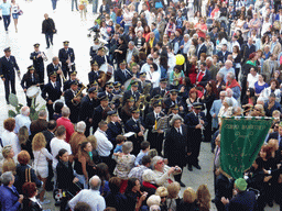 Orchestra at the Piazza del Duomo square during the feast of St. Lucy, viewed from the balcony of the Palazzo Borgia del Casale palace