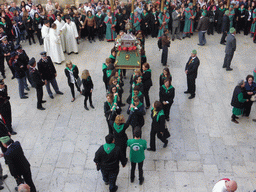 Relics of St. Lucy carried around in the procession during the feast of St. Lucy at the Piazza Duomo Square, viewed from the balcony of the Palazzo Borgia del Casale palace