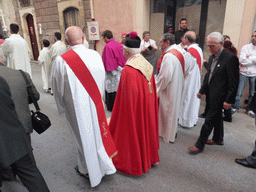 Priests in the procession during the feast of St. Lucy at the Via Castello Maniace street