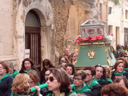 Relics of St. Lucy carried around in the procession during the feast of St. Lucy at the Via Castello Maniace street