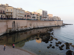 The southeast coastline of Ortygia, viewed from the Lungomare d`Ortigia street