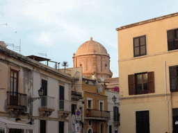 Dome of the church at the Lungomare d`Ortigia street, viewed from the Lungomare Alfeo street