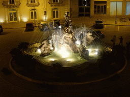 The Fontana di Artemide fountain at the Piazza Archimede square, viewed from my room in the Archimede Bed and Breakfast, by night