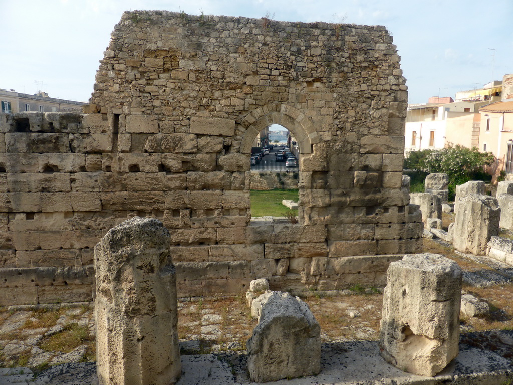 Wall and columns at the Temple of Apollo at the Largo XXV Luglio square