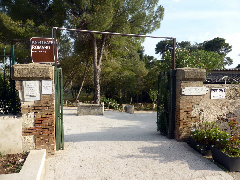 Entrance to the Roman Amphitheatre at the Parco Archeologico della Neapolis park