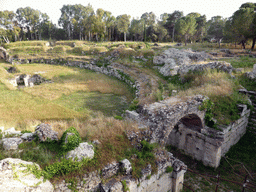 West side of the Roman Amphitheatre at the Parco Archeologico della Neapolis park
