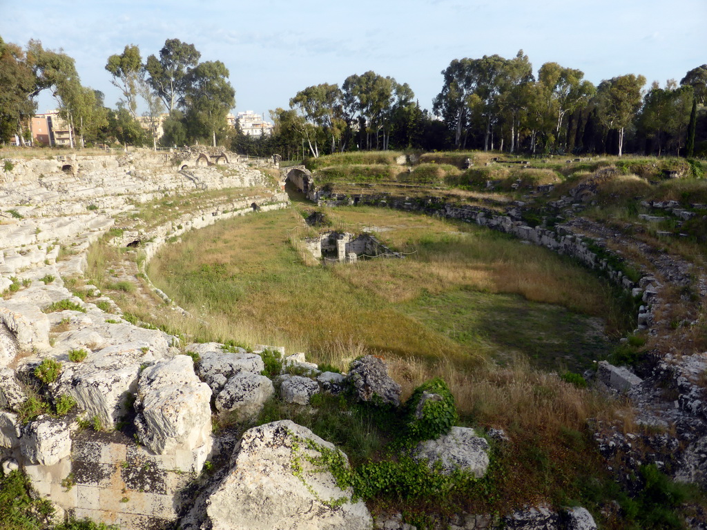 The Roman Amphitheatre at the Parco Archeologico della Neapolis park